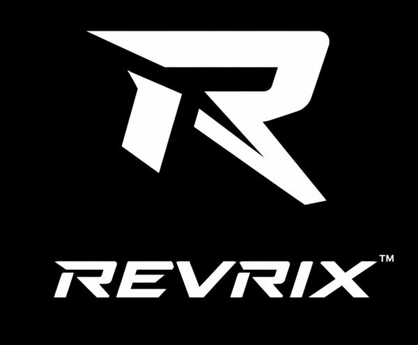 REVRIX logo lockup in white on black